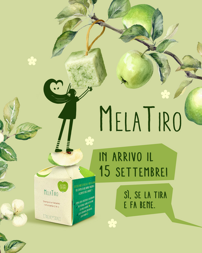 MelaTiro - shampoo solido rinforzante alla mela 2 in 1, edizione autunnale